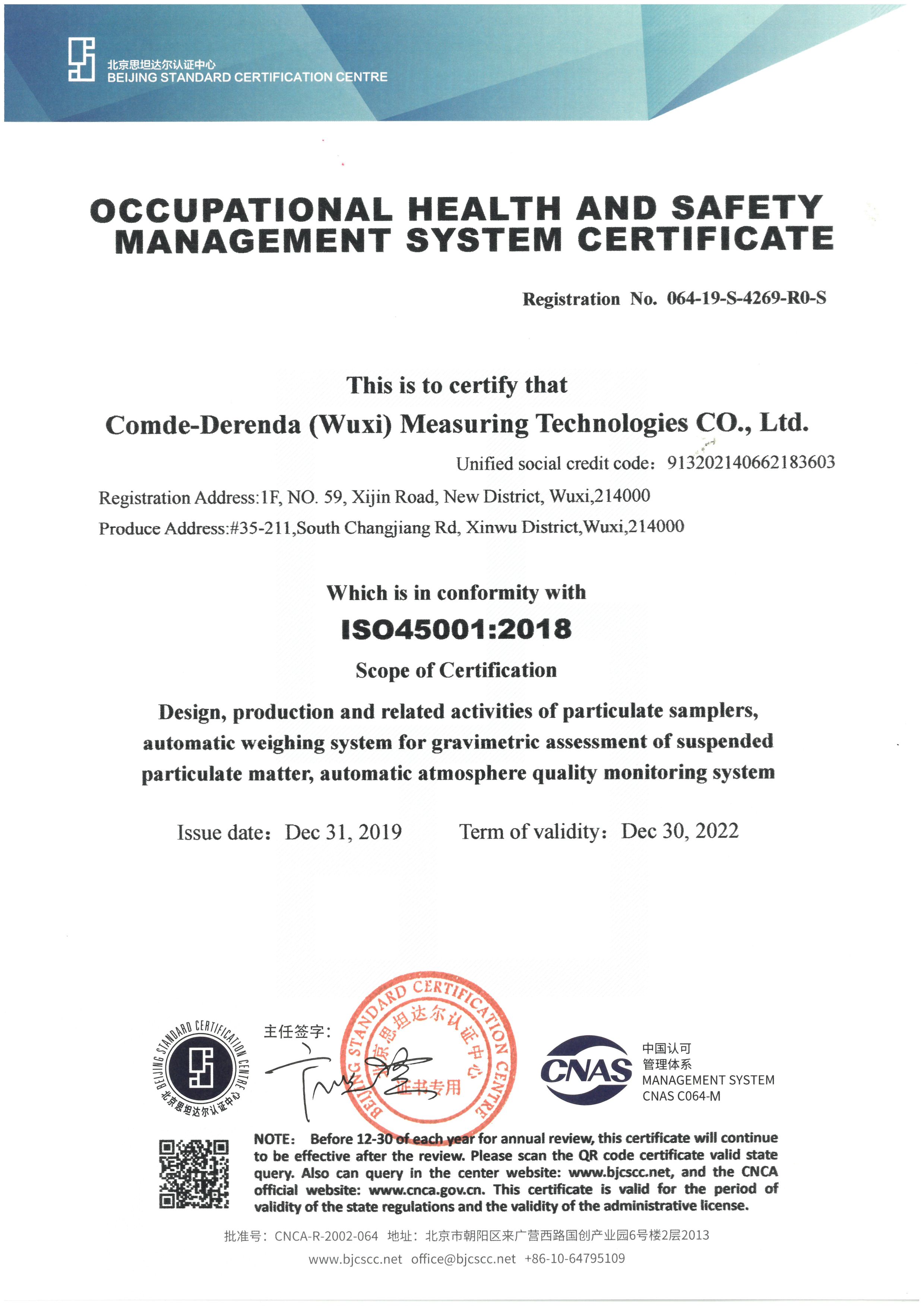 Zertifikat Iso 45001